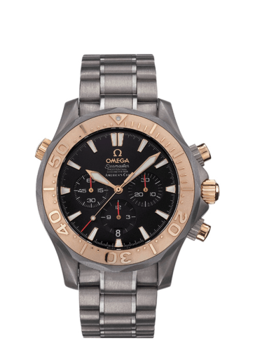 Omega Seamaster Diver 300M Automatic 41.5 Chronograph Titanium / Red Gold / Black / Bracelet / America’s Cup